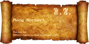 Meng Norbert névjegykártya